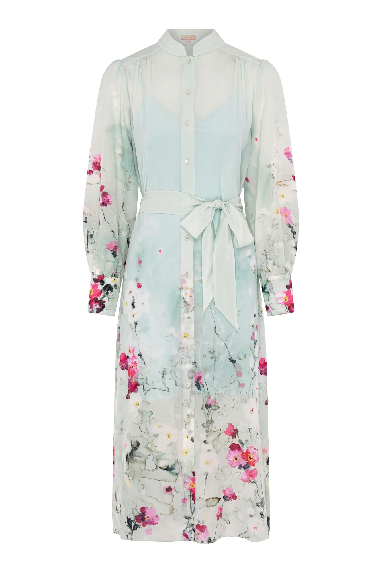 Aglaya Silk Dress - Mint Garden - Image 2