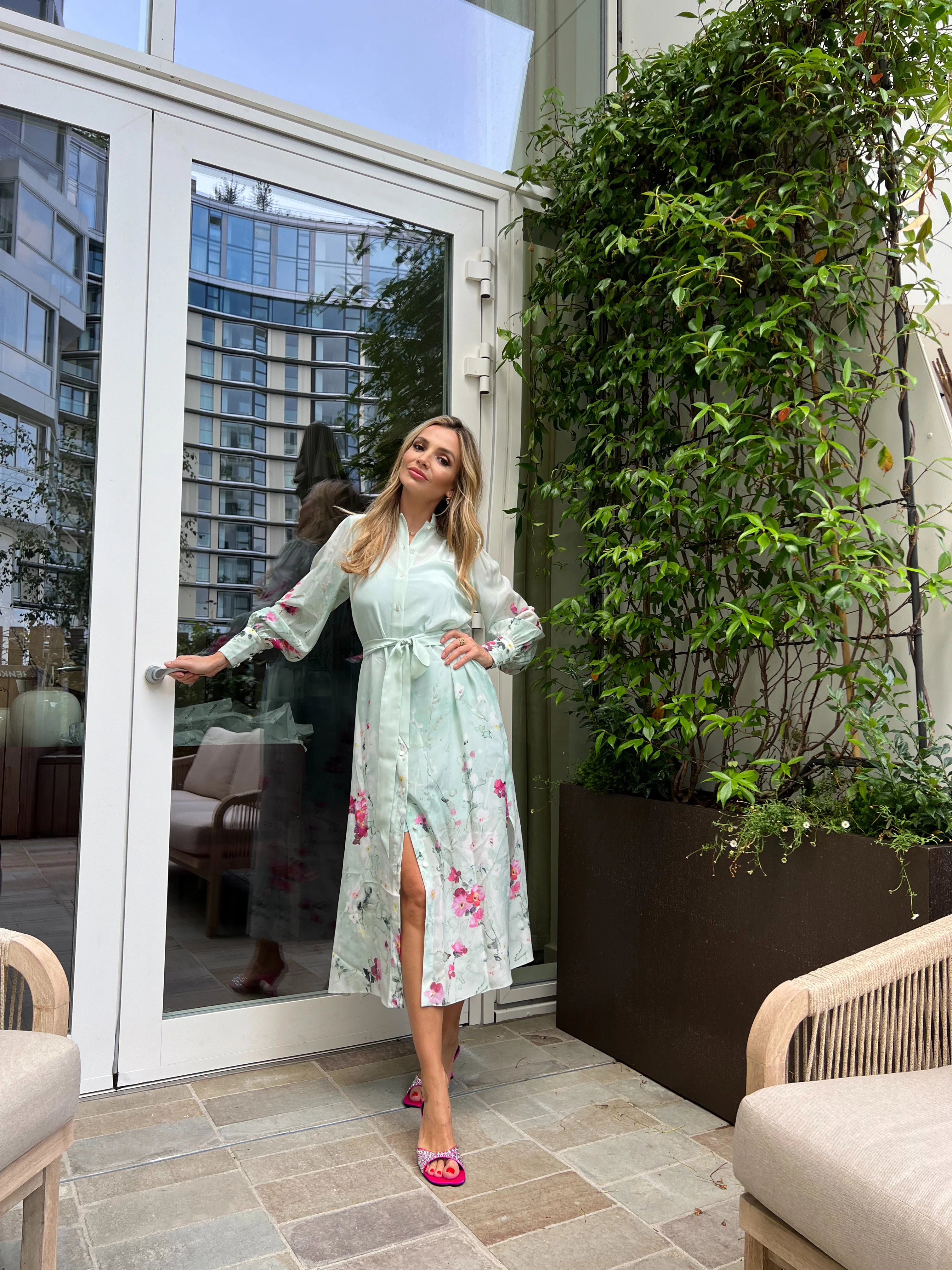 Aglaya Silk Dress - Mint Garden - Image 5