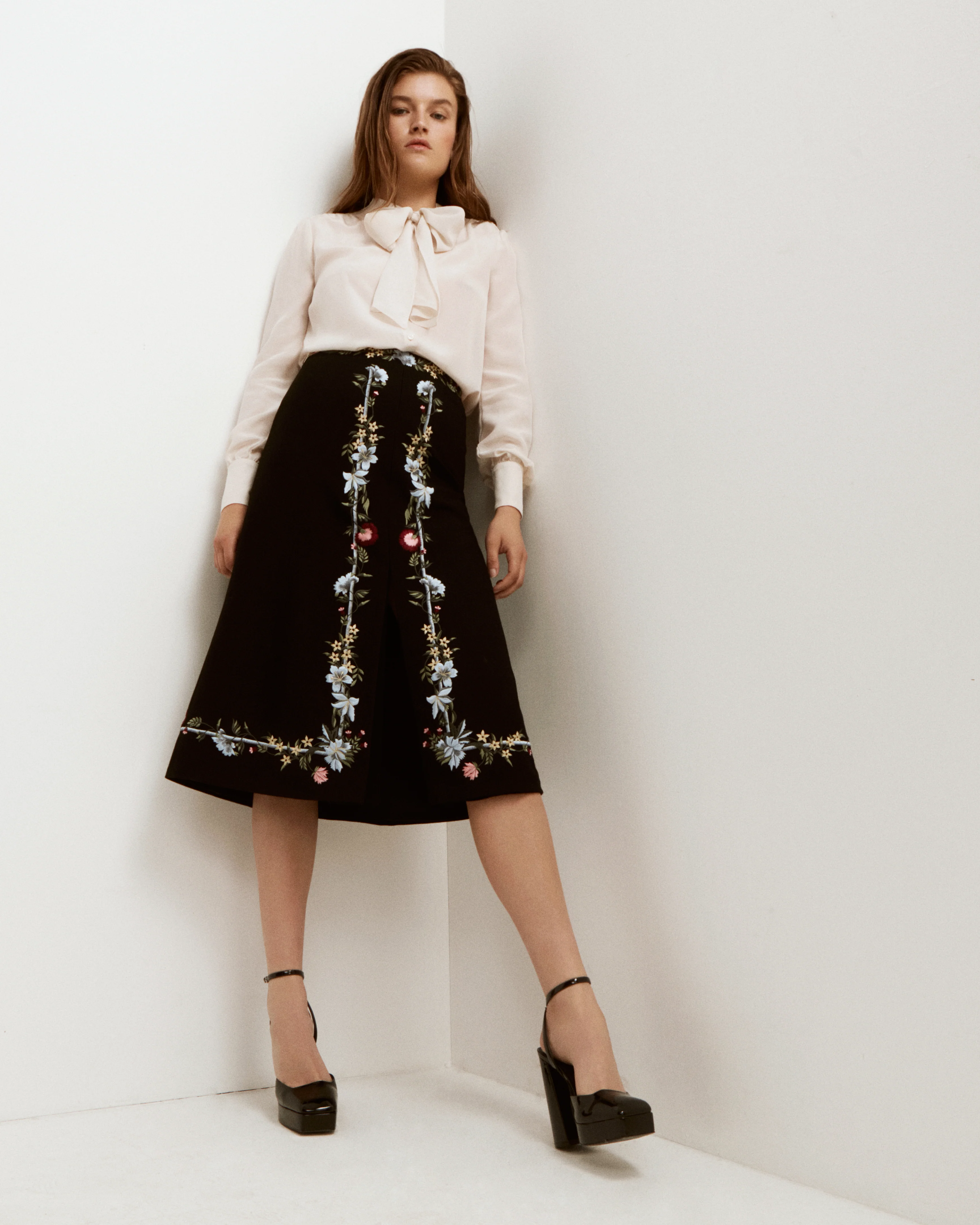 Claire Wool Gaberdine Skirt - Image 3