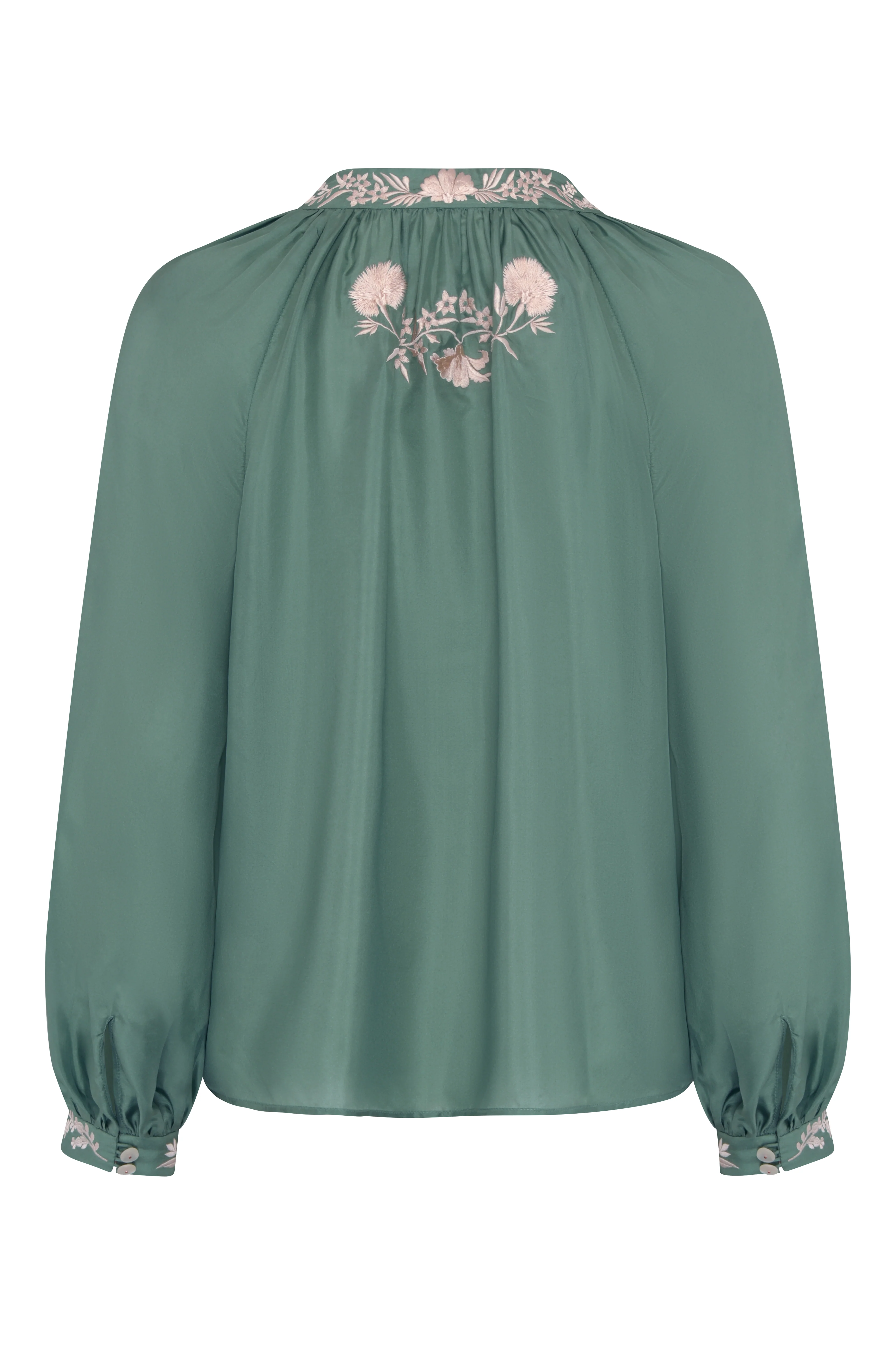 Margarita Silk Blouse - Green - Image 3