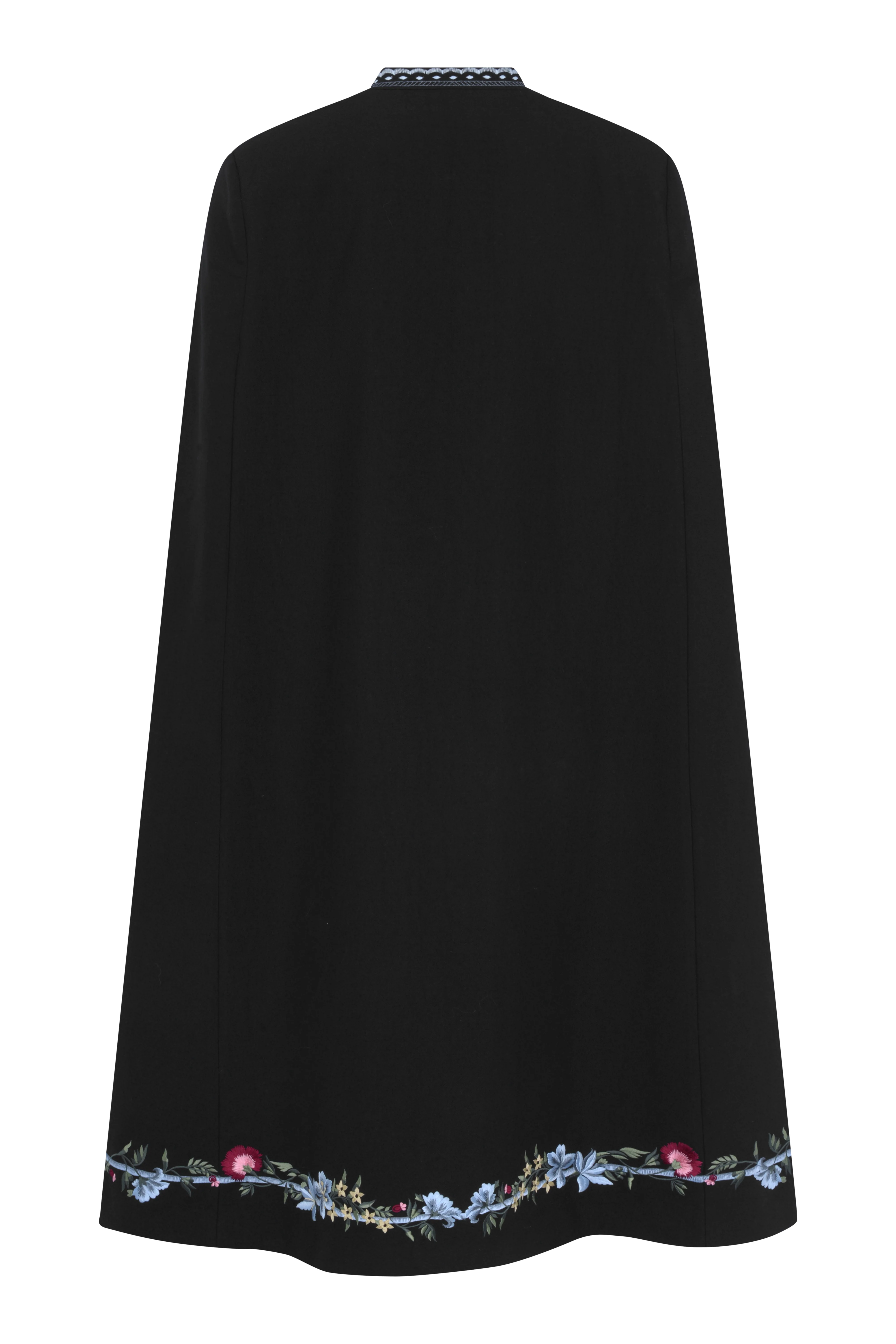 Cornelia Wool Gaberdine Cape - Black - Image 4