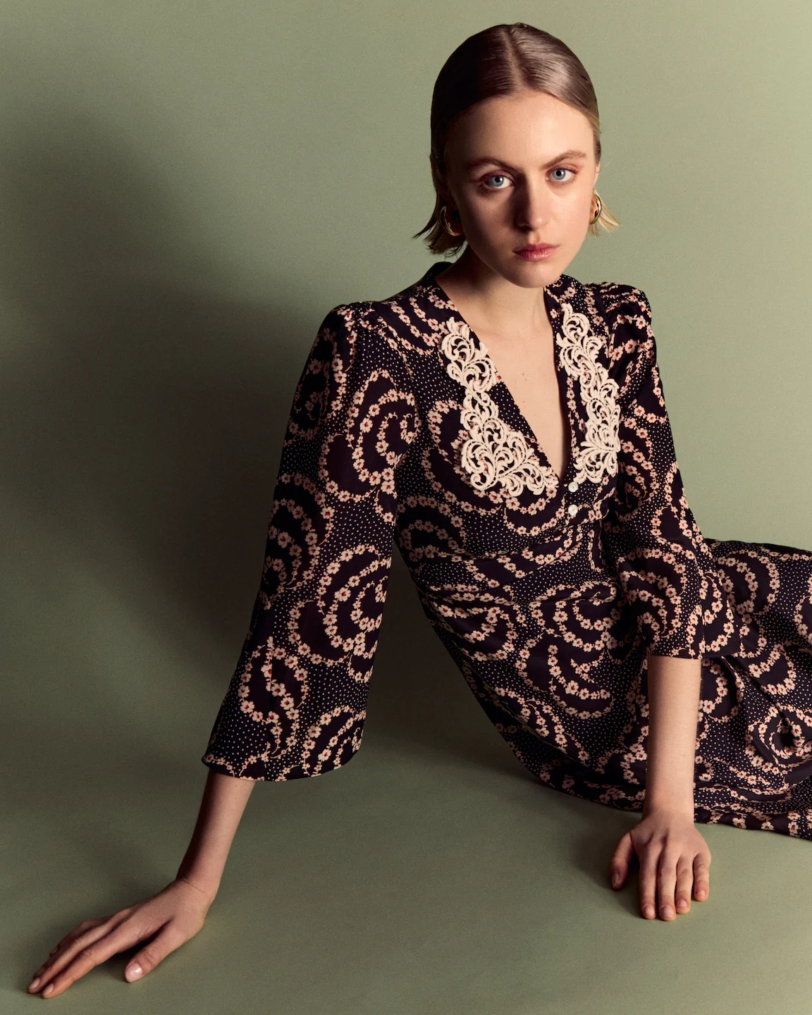 Elena Silk Dress - Black - Image 5