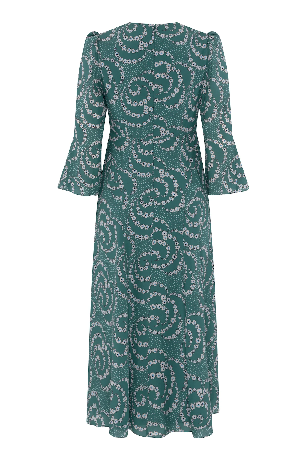 Elena Silk Dress - Emerald - Image 4