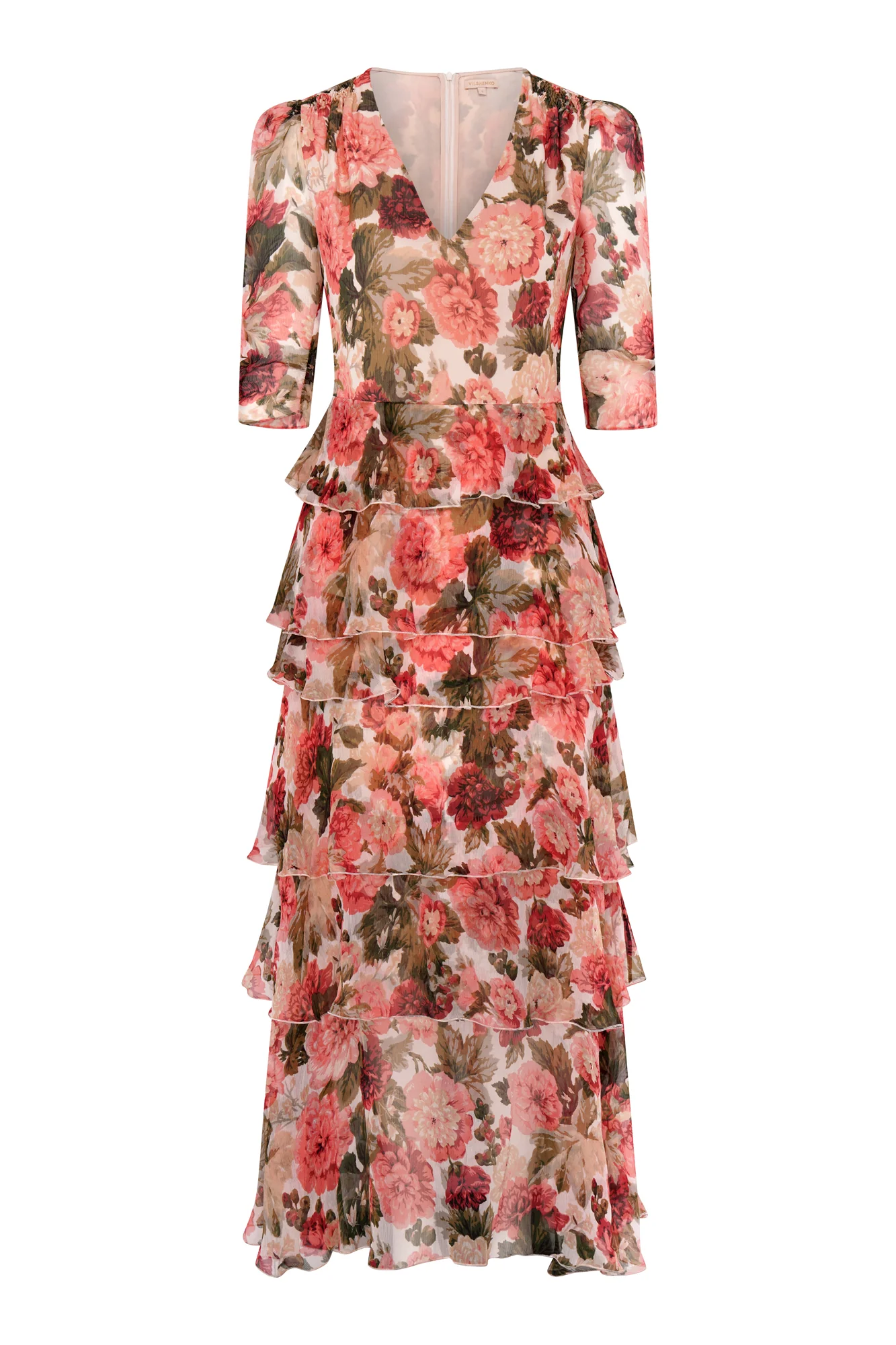 Ester Silk Dress - Red Peony - Image 2