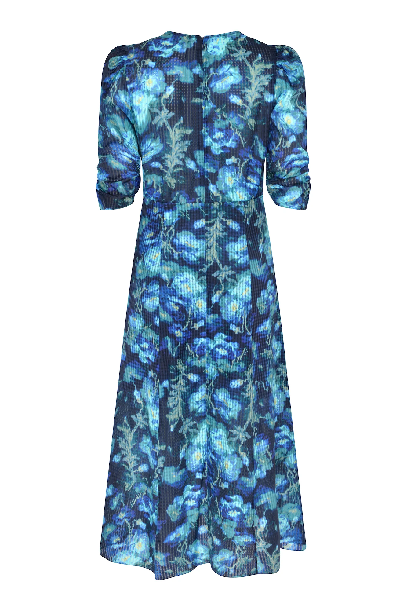 Fay Silk Cotton Midi Dress - Midnight - Image 4