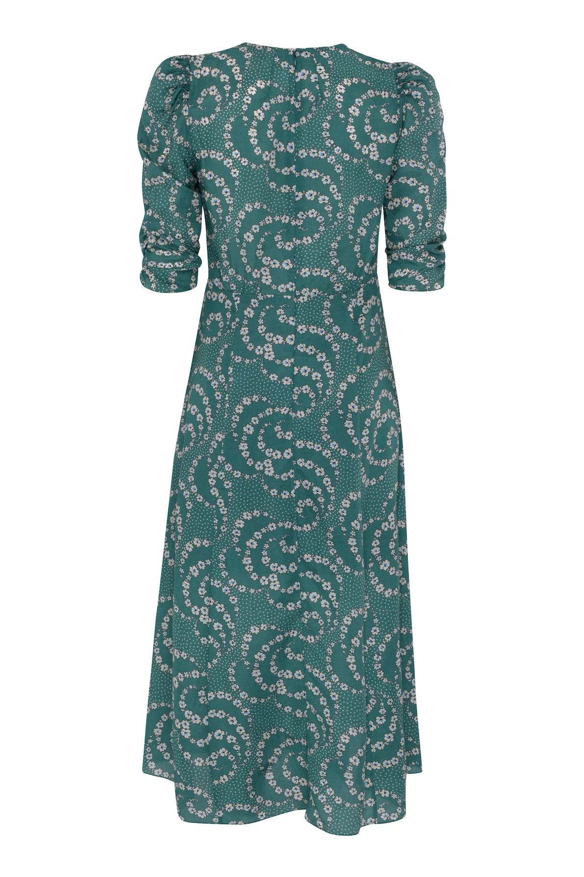 Fay Silk Cotton Dress - Emerald - Image 4