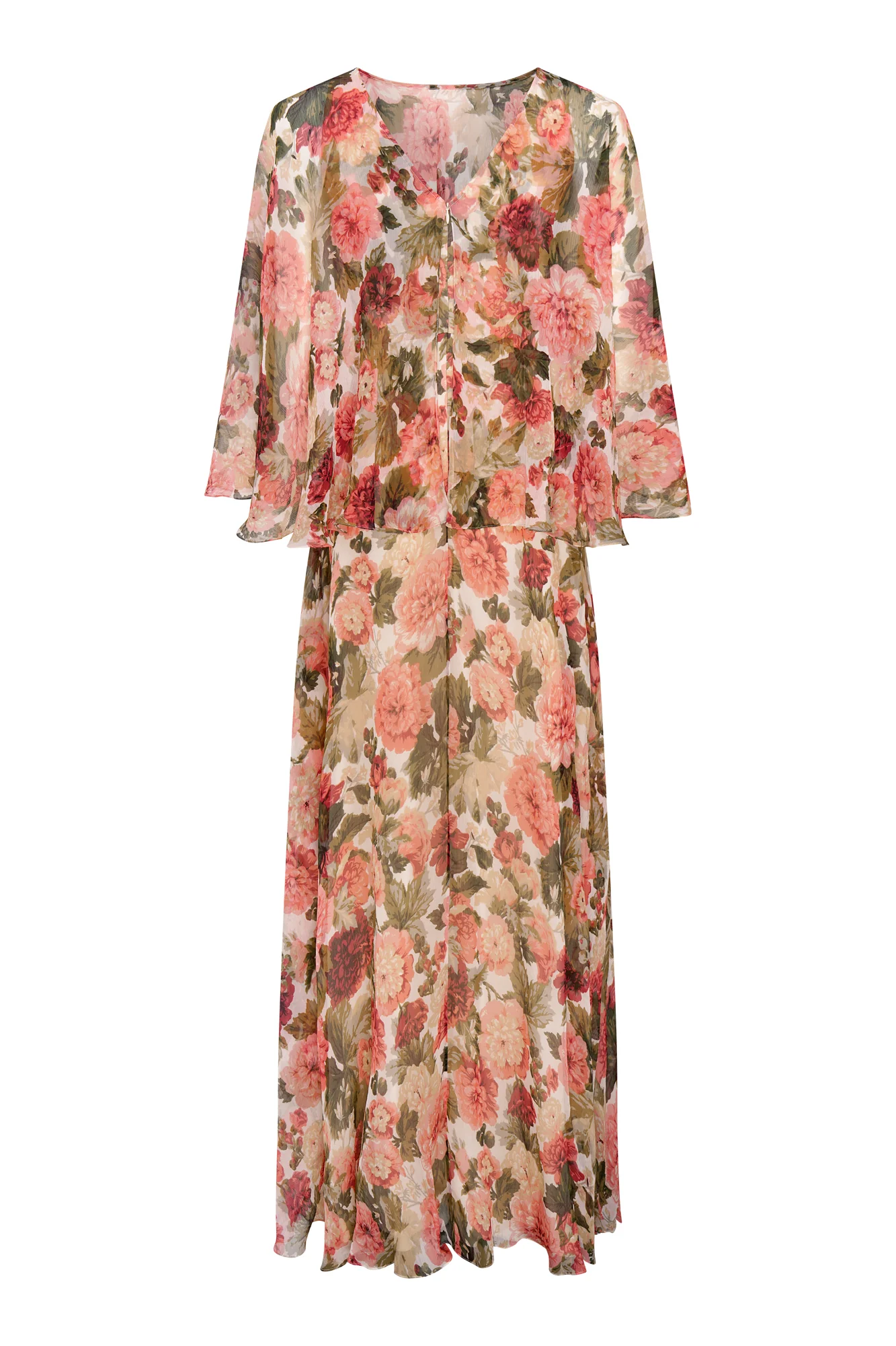 Fekla Silk Dress - Red Peony - Image 3