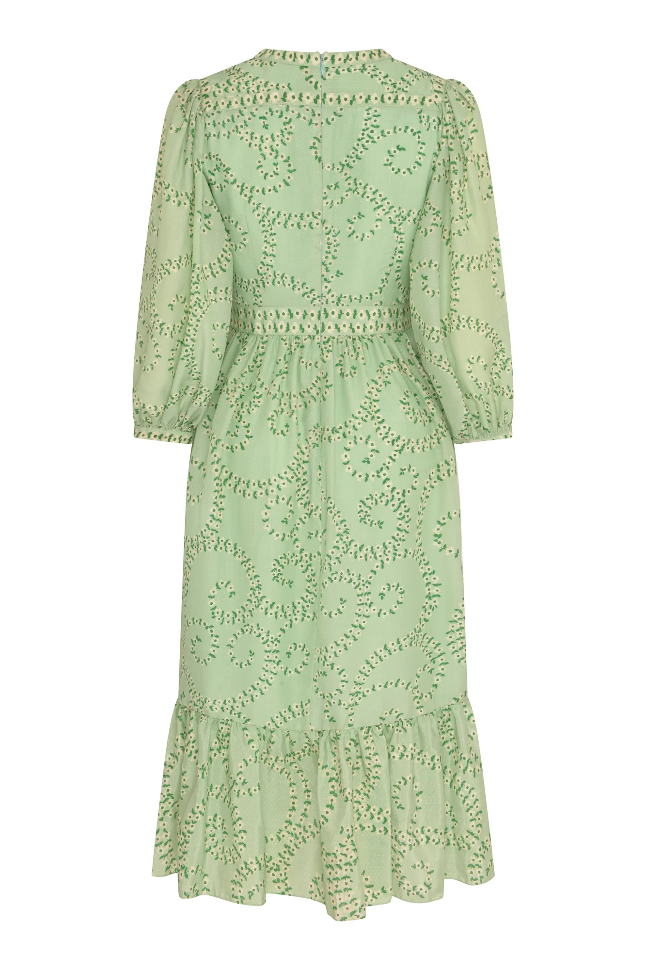 Kalina Cotton Silk Dress Green - Image 3
