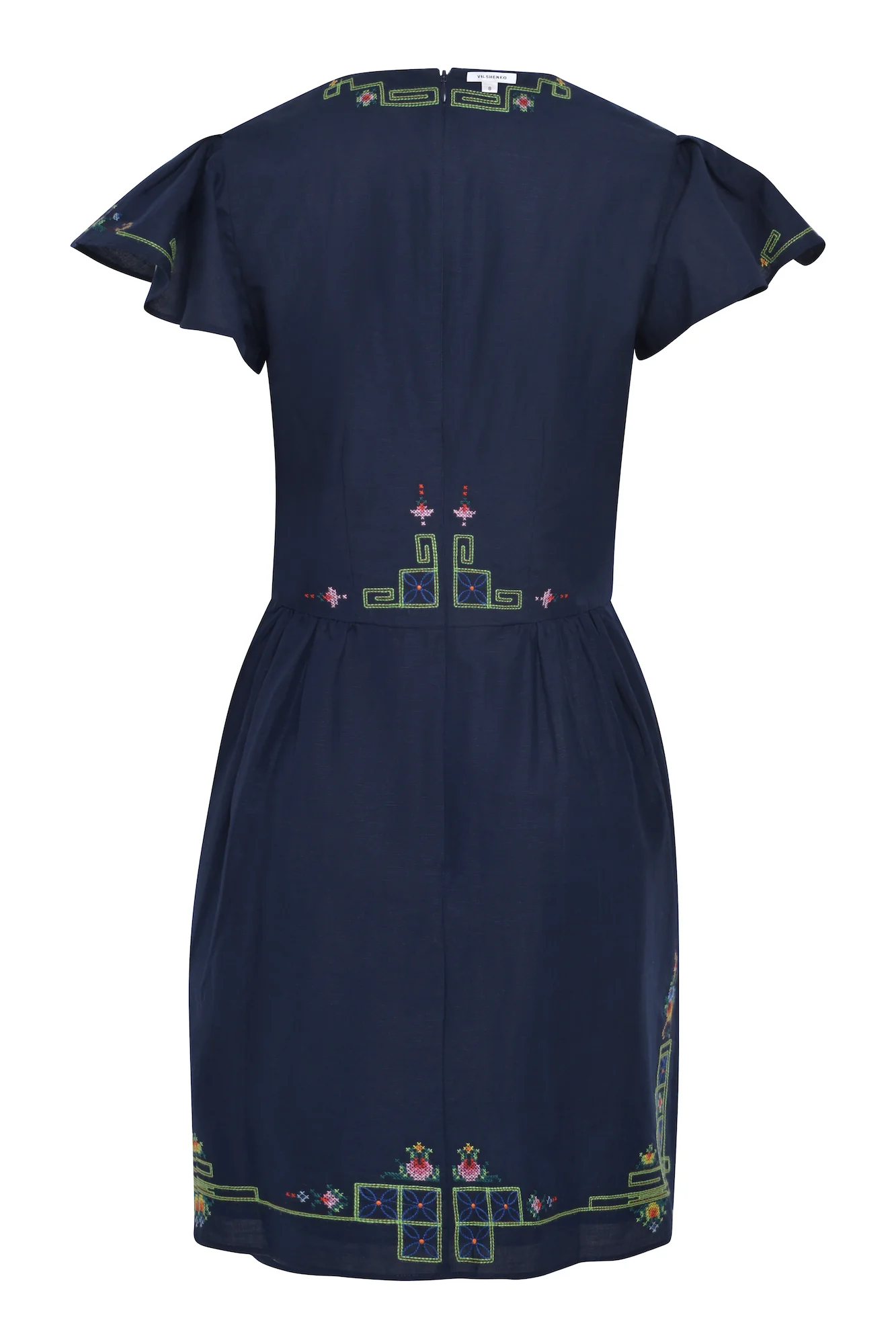 Kharlie Cotton Linen Dress - Navy - Image 3