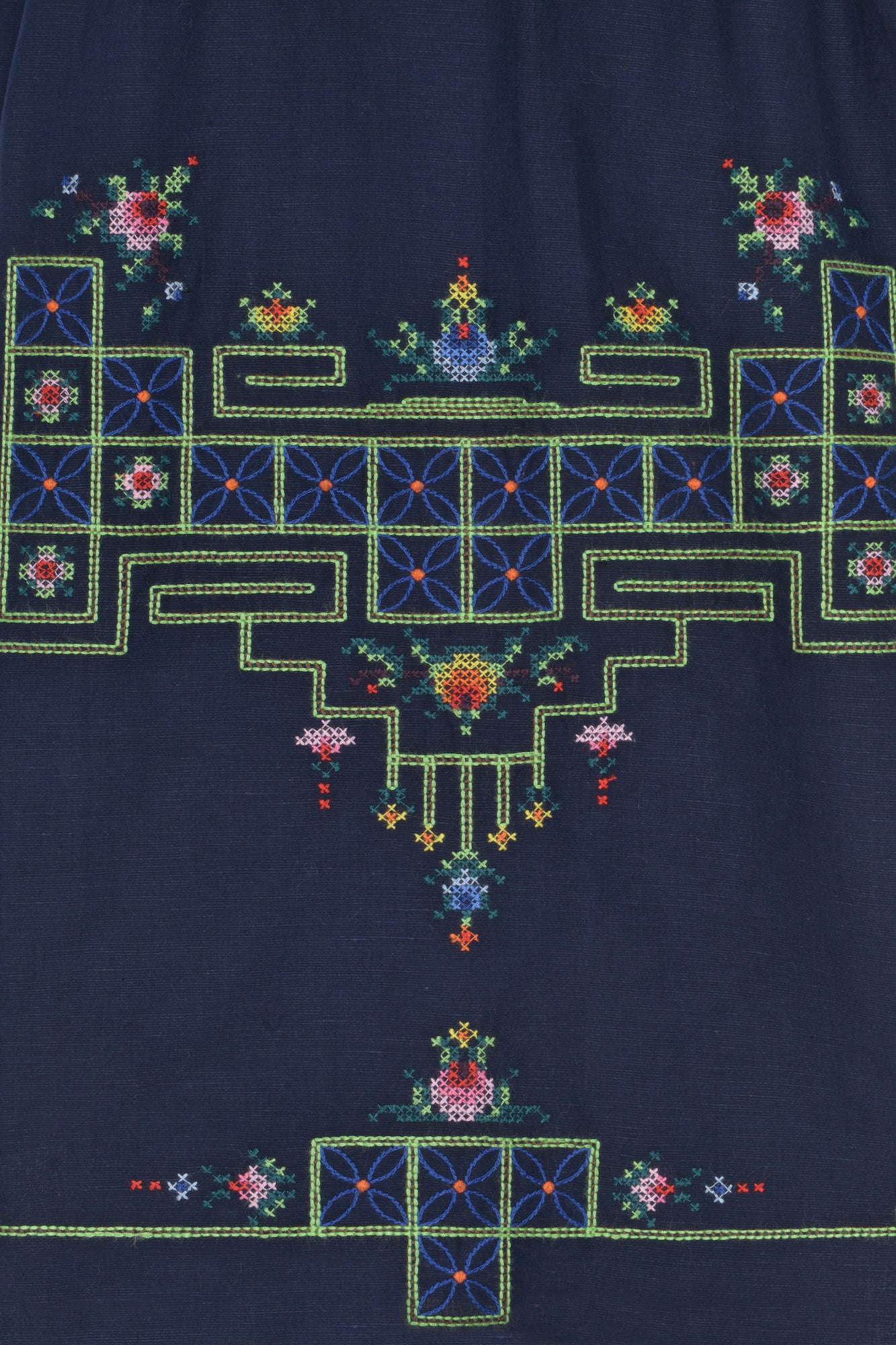 Kharlie Cotton Linen Dress - Navy - Image 4