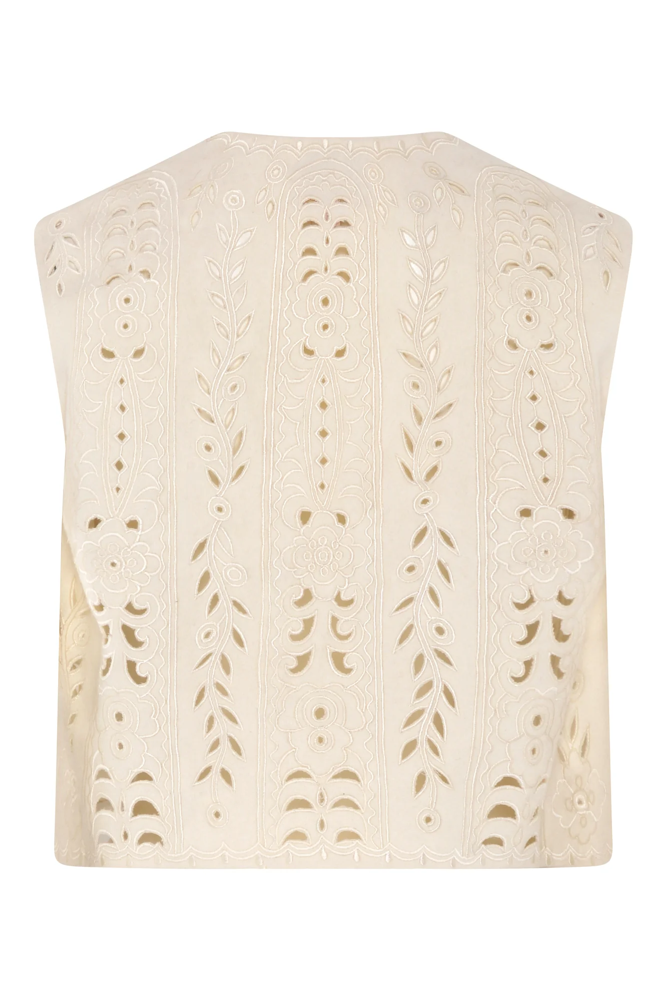 Lia Wool Waistcoat - Ivory - Image 4