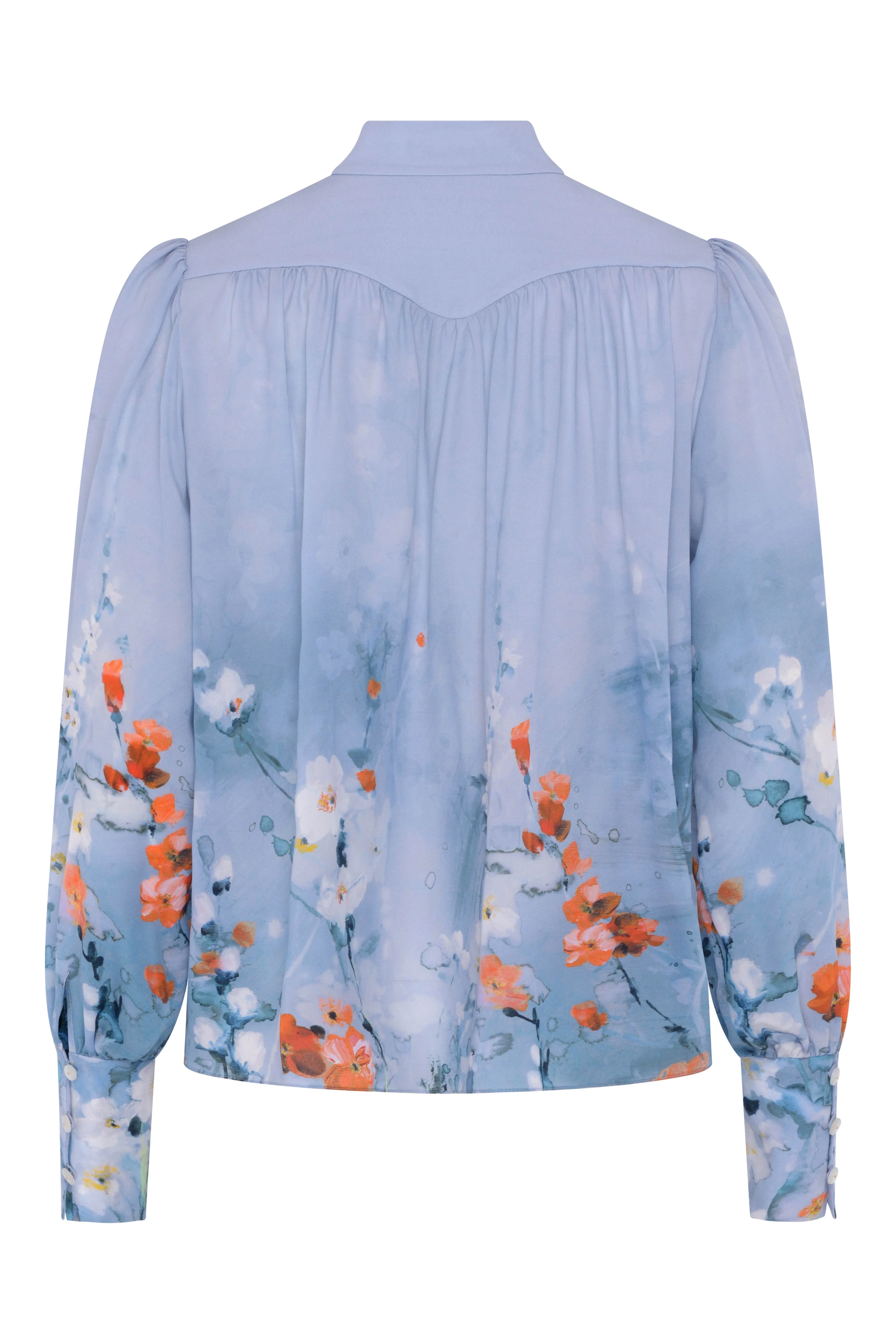 Liza Silk Blouse - Blue Garden - Image 3