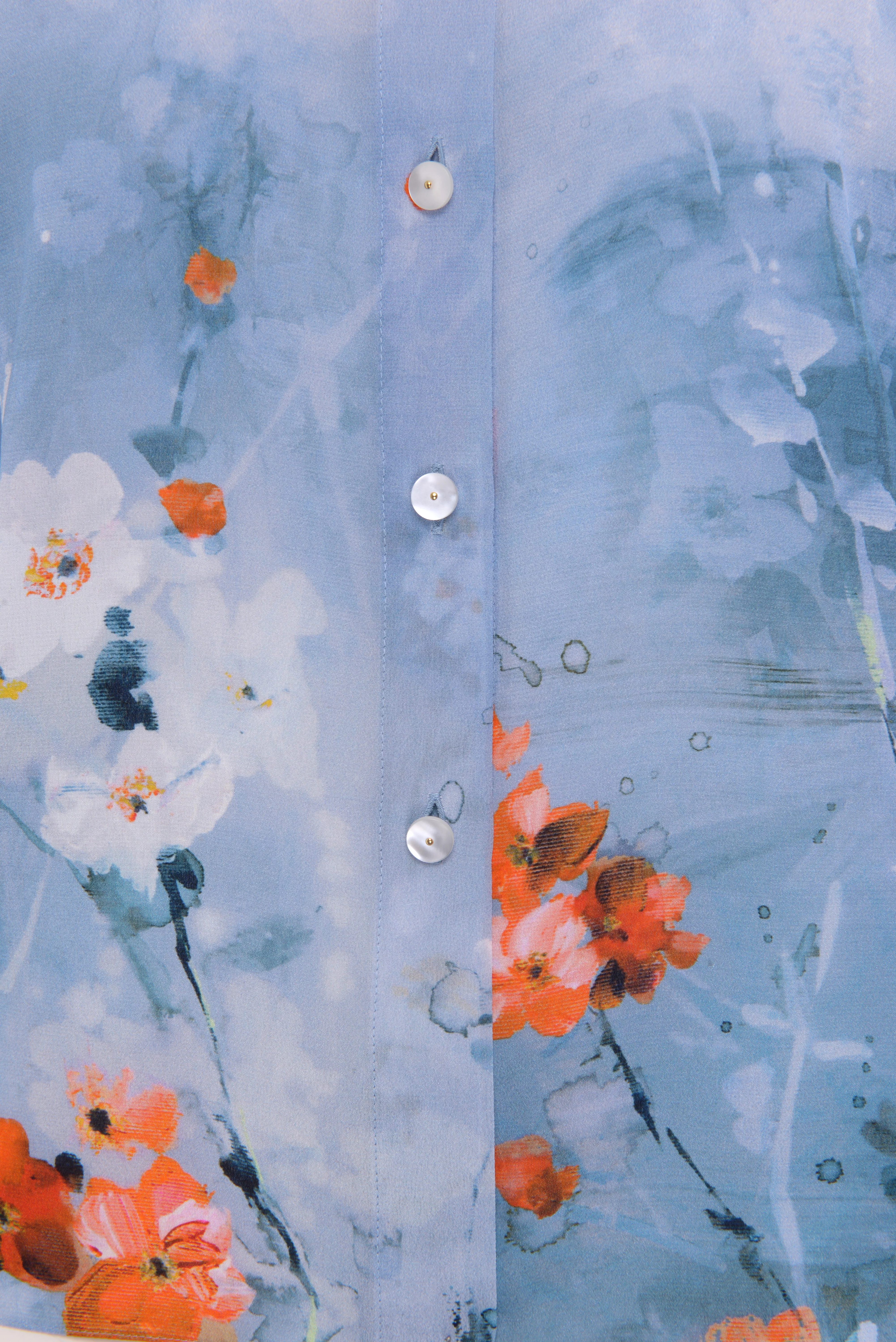 Liza Silk Blouse - Blue Garden - Image 4