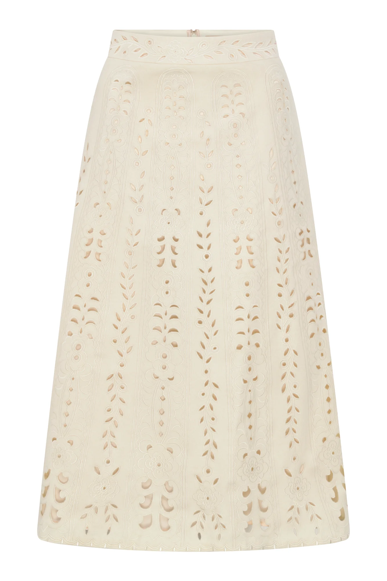 Nadia Wool Midi Skirt - Ivory - Image 3