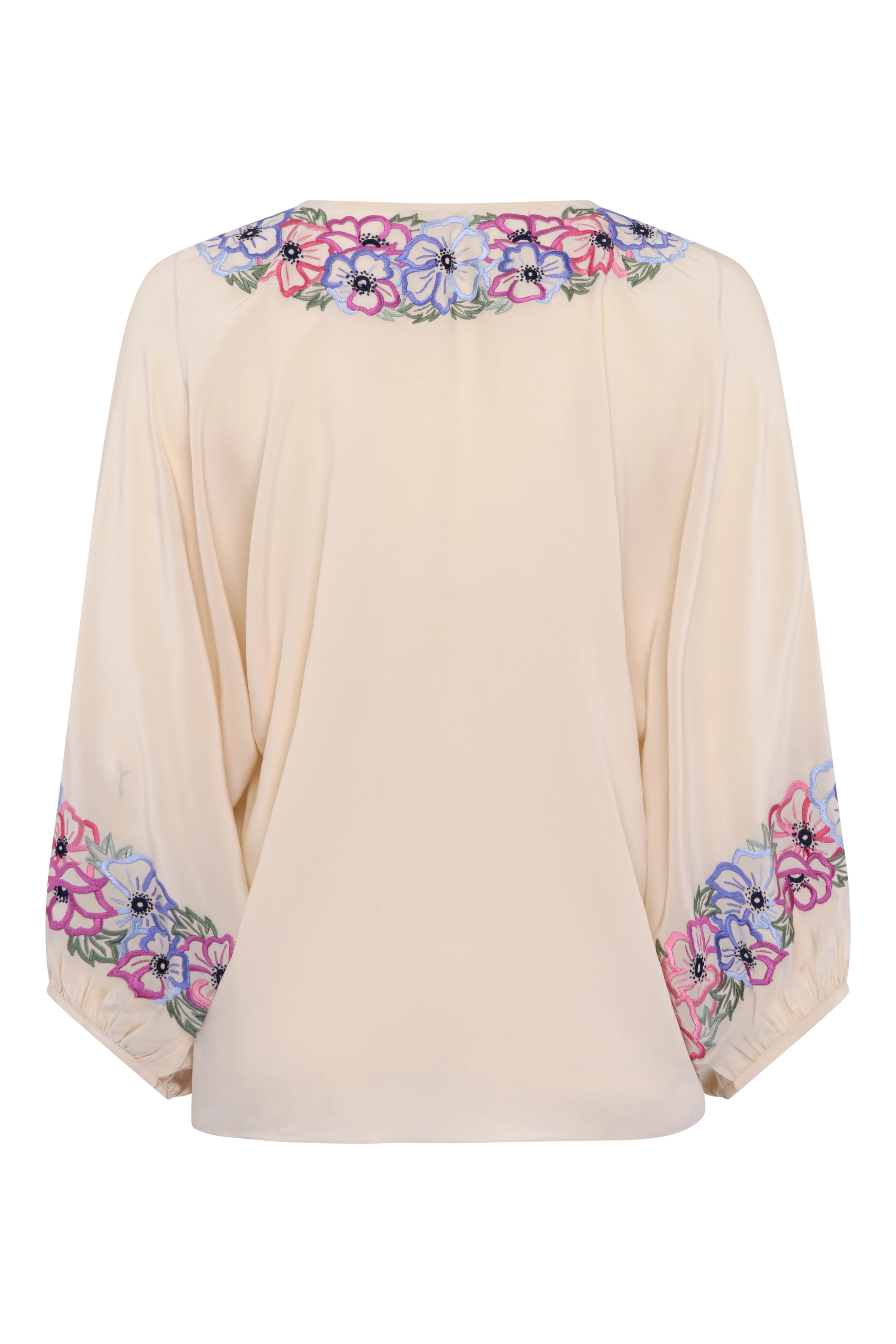 Natasha Silk Blouse - Cream - Image 3