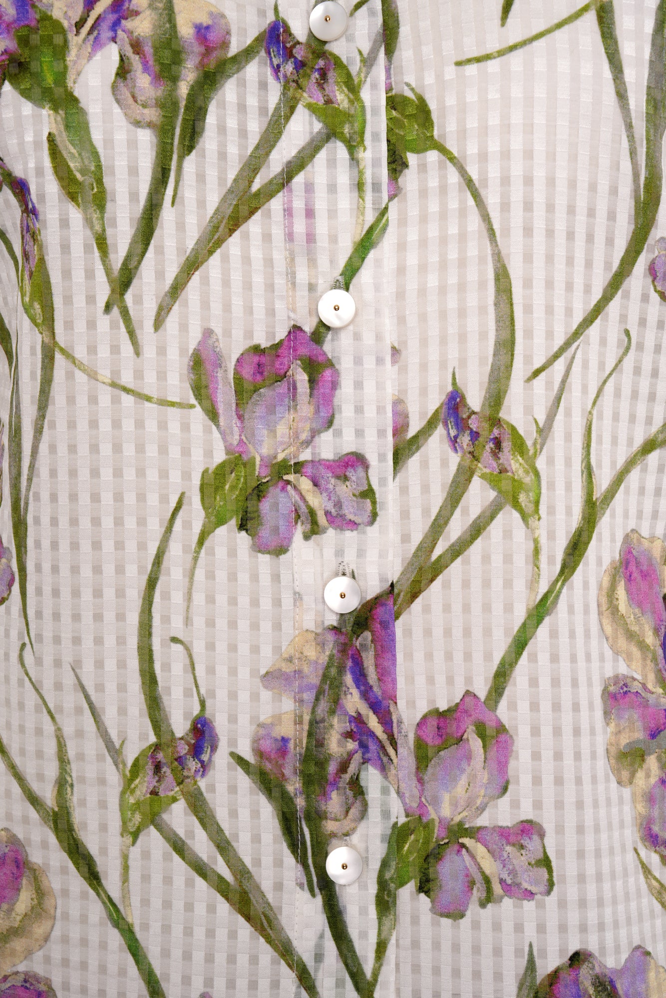 Pelageya Silk Cotton Blouse - Lilac Iris - Image 3