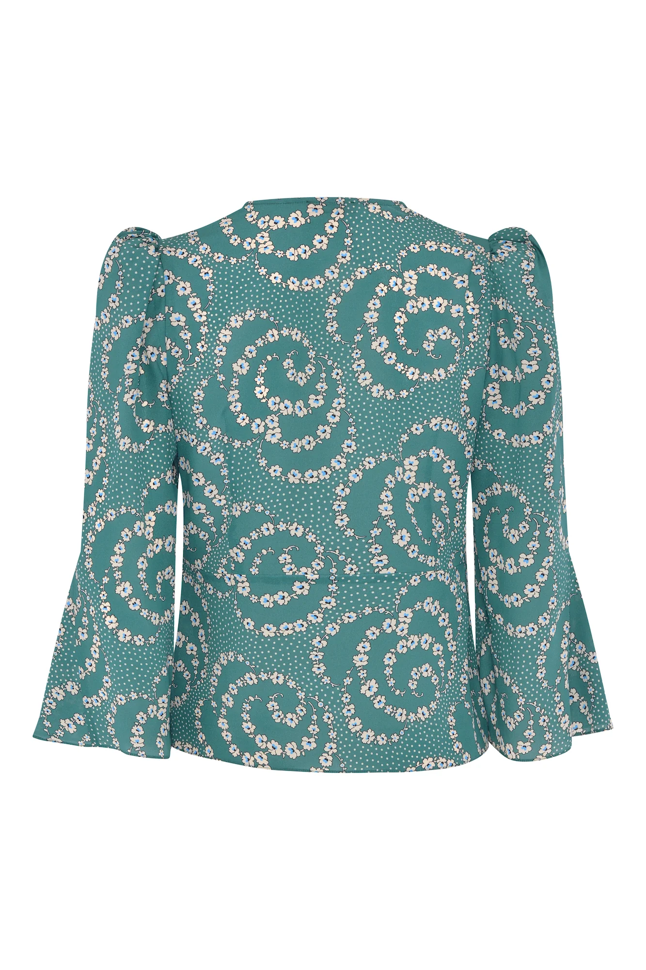 Tanya Silk Blouse - Emerald - Image 4