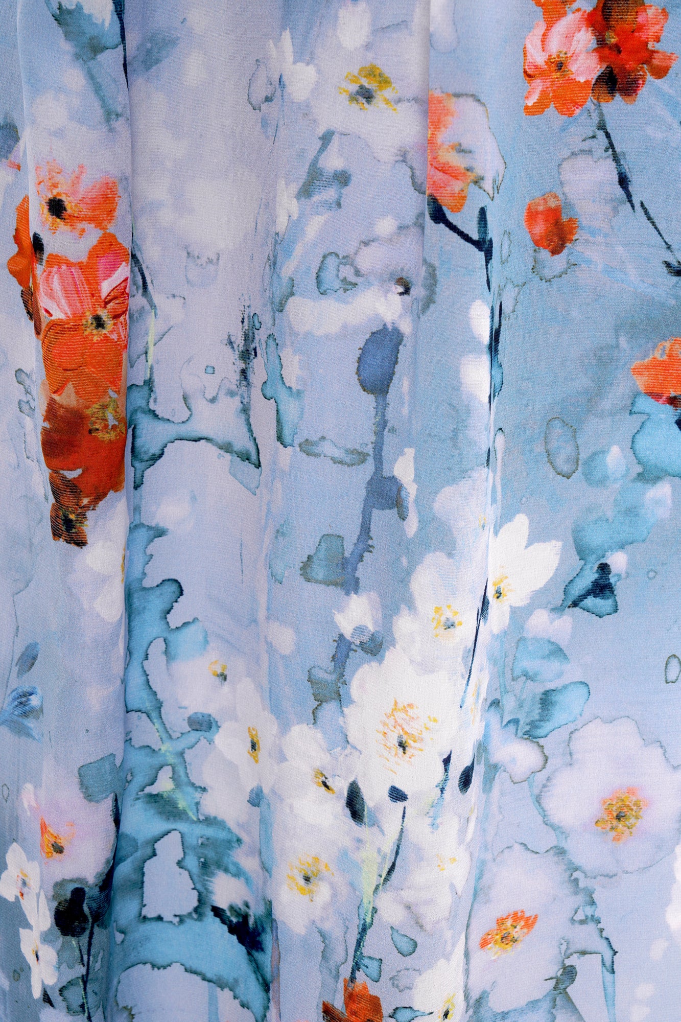 Uslada Silk Dress - Blue Garden - Image 3