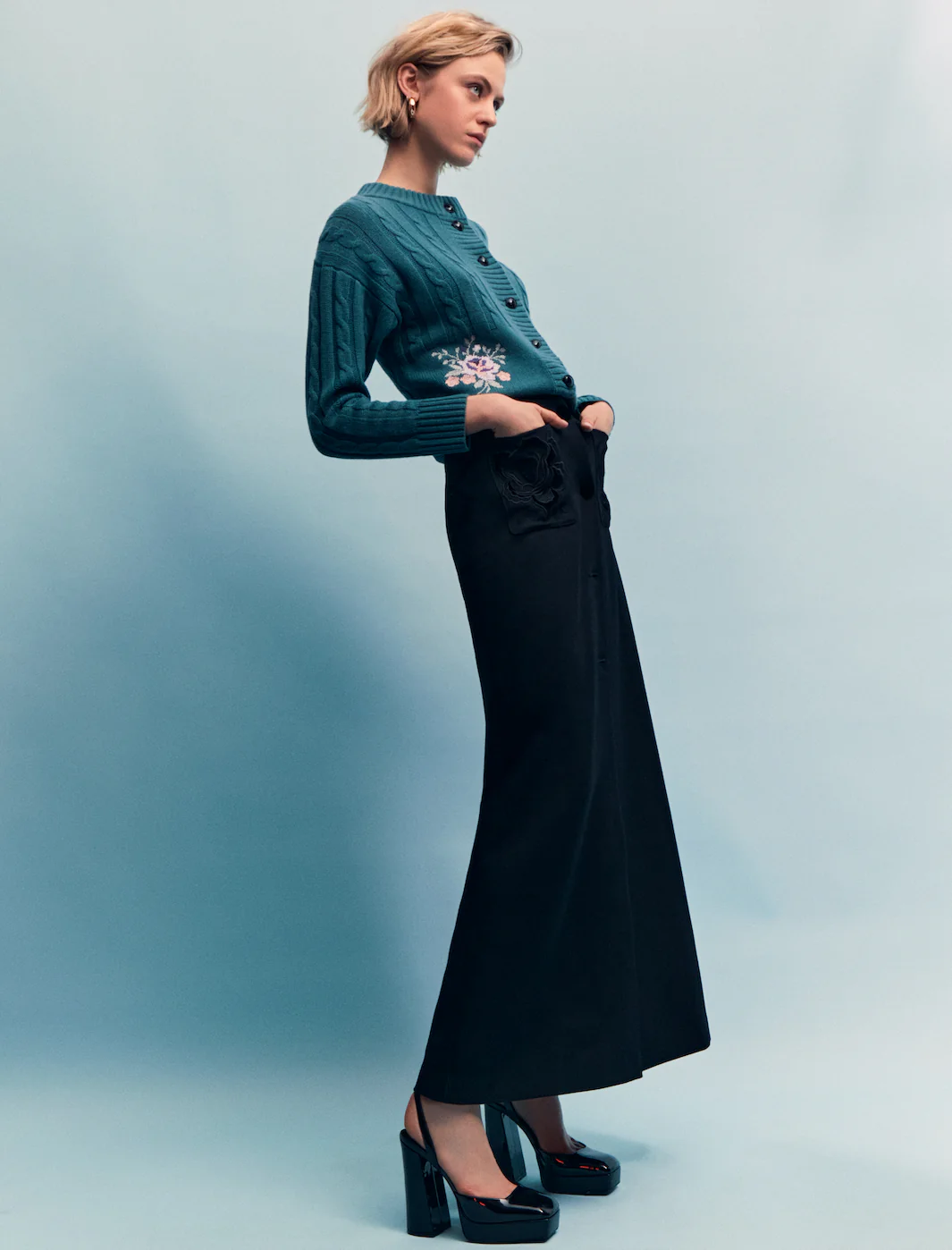 Vanessa Cashmere Blend Cardigan - Emerald - Image 5