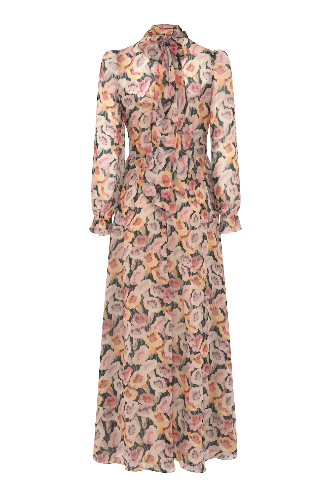 Veronika Long Silk Dress - Petunia Print - Image 4