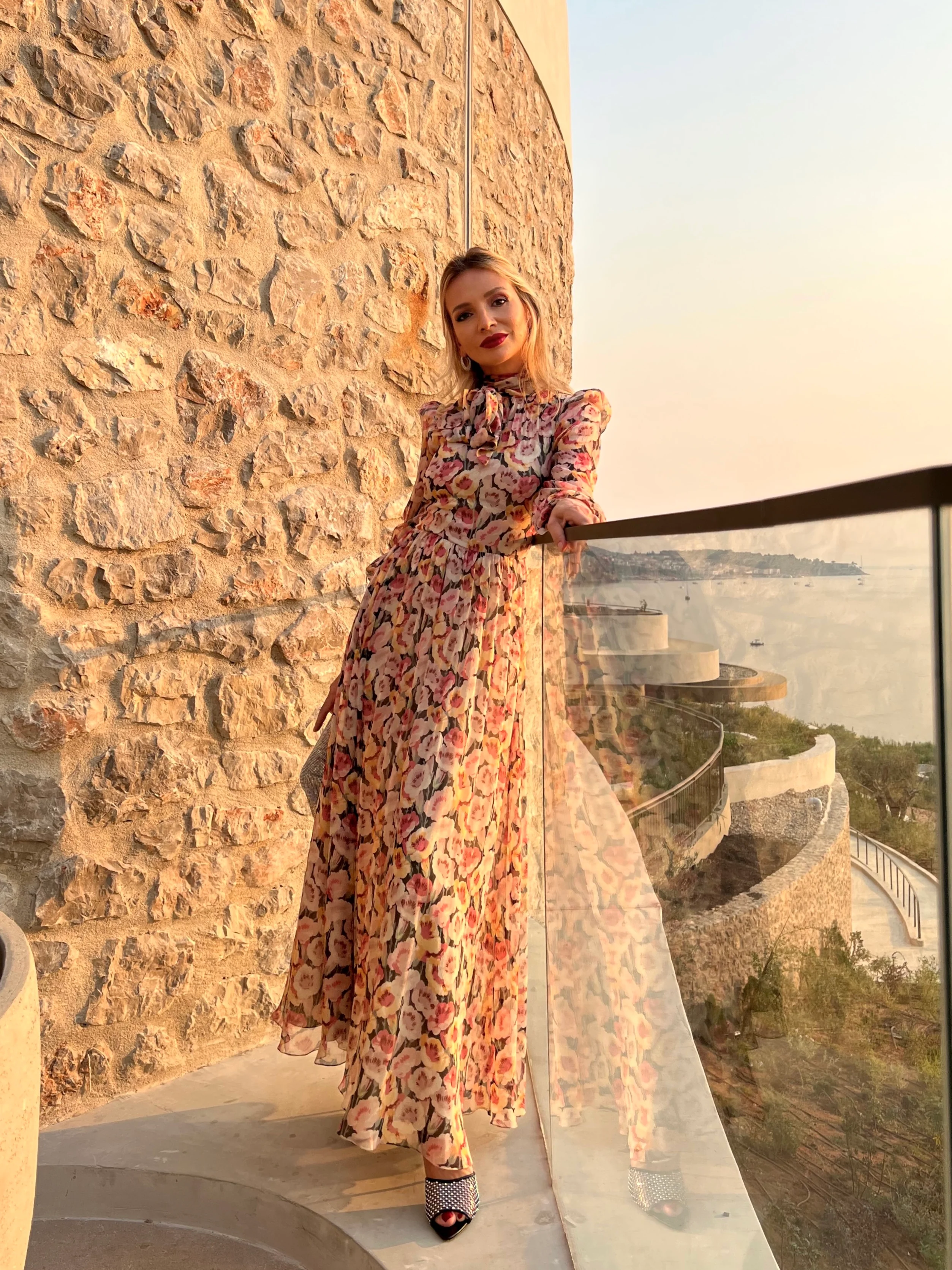 Veronika Long Silk Dress - Petunia Print - Image 5